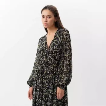 Платье с поясом миди женское MIST, размер 44, чёрное