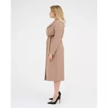 Платье женское с поясом MIST plus-size, р.60, бежевый