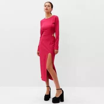 Платье женское с разрезами на талии MIST, размер 46, розовый