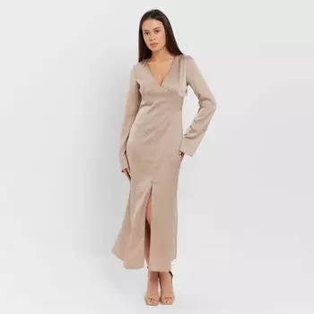 Платье женское шёлковое MIST: Classic Collection размер 46, бежевое