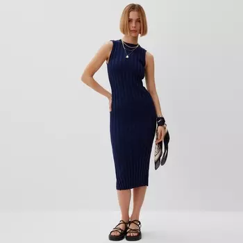 Платье вязаное миди женское MINAKU: Knitwear collection, синее, размер 44