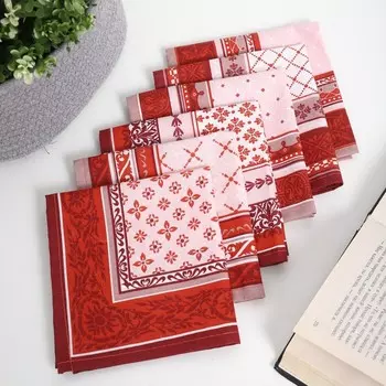 Платок носовой мужской 28х28 см, 6шт, рис 18663-2, микс, ситец 100г/м, хл100%