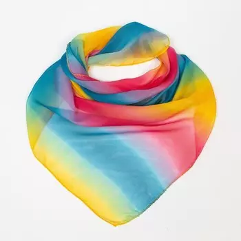 Платок текстильный, цвет синий, размер 65х65