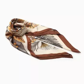 Платок женский MINAKU, размер 7070 см, светло-коричневый