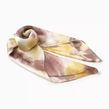 Платок женский MINAKU, размер 7070 см, коричневый, жёлтый