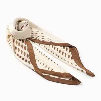 Платок женский MINAKU, размер 7070 см, коричневый, бежевый