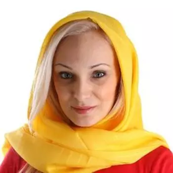 Платок женский, размер 120х120, цвет лимонный