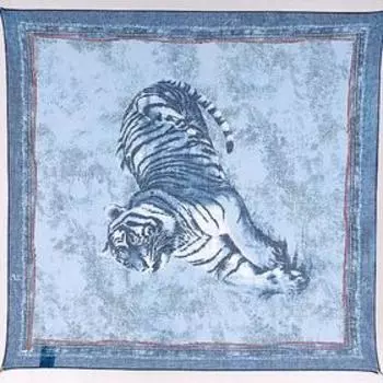 Платок женский, размер 53х53, цвет синий