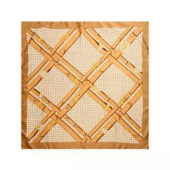 Платок женский, размер 90х90, цвет белый, бежевый