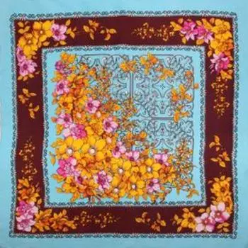 Платок женский, размер 90х90, цвет бордовый