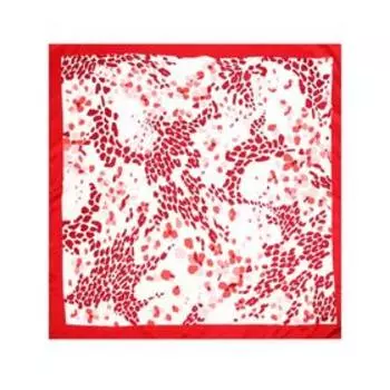 Платок женский, размер 90х90, цвет красный, белый