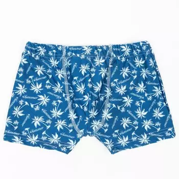 Плавки купальные для мальчика, цвет тёмно-синий/пальмы, рост 110 см