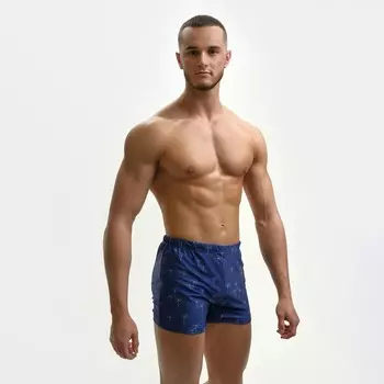 Плавки мужские, цвет синий/белый, размер 56