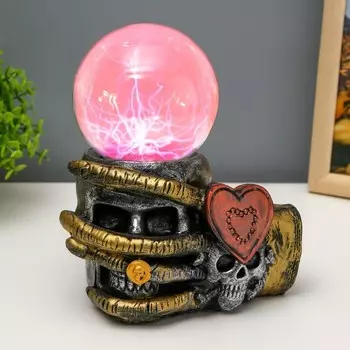 Плазменный шар "Рука и череп" 18х11х16 см