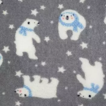 Плед новогодний, 100150 см, корал-флис, пл. 165 г/м, серый