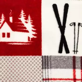 Плед новогодний 150х200см, корал-флис, 165г/м