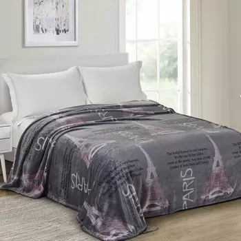 Плед 200х220см, велсофт, 280г/м, 100% полиэстер