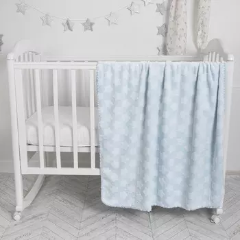 Плед «3D Звёзды», размер 100х140 см, цвет голубой