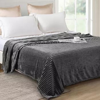 Плед Аделис цвет, антрацит 180х200см, велсофт 280г/м, 100% полиэстер