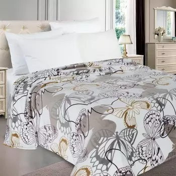 Плед Аделис диз.Бабочки 180х200см, велсофт 280г/м, пэ100%