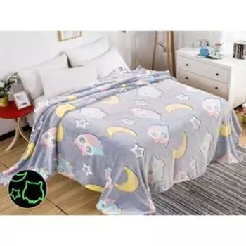 Плед «Бамбук Неон» евро, размер 200 x 220 см, велсофт