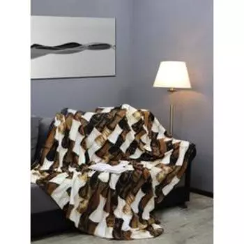 Плед «Бамбук», размер 150x200 см, цвет коричневый, белый