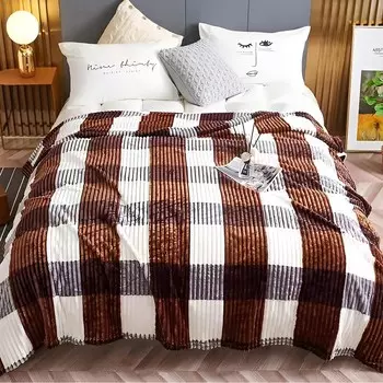 Плед Бастион 150х200см, цвет каштан, велсофт 280г/м, полиэстер 100%