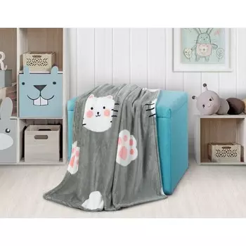 Плед Cats, размер 200х220 см, цвет серый