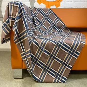 Плед Dandy, размер 120x150, цвет сине-бежевый, флис 160 гр/м, полиэстер 100%