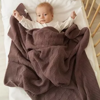 Плед детский, цвет кофейный, размер 95x95 см