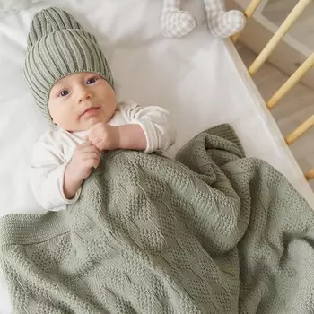 Плед детский, цвет светло-фисташковый, размер 95x95 см