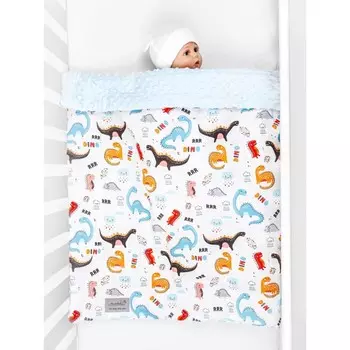 Плед детский, размер 85x95 см, цвет белый, голубой