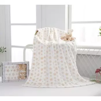 Плед детский с игрушкой, размер 90x120 см, цвет бежевый