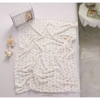 Плед детский с игрушкой, размер 90x120 см, цвет бежевый