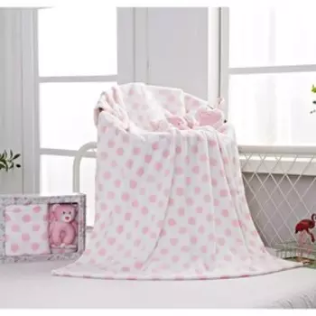 Плед детский с игрушкой, размер 90x120 см, цвет розовый