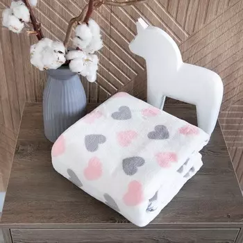 Плед детский «Сердечки», размер 75x100 см