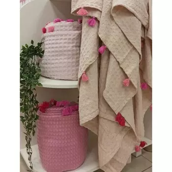 Плед Diva Afrodita с кисточками, размер 200x240 см, цвет персик