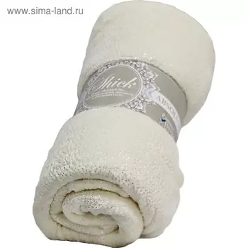 Плед, Фланель размер 150х200 см, фланель, цвет молочный