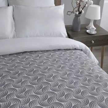 Плед флисовый «Ракушка», размер 150х200 см, цвет серый