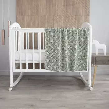 Плед флисовый «Ракушки», размер 100х140 см, цвет болотный