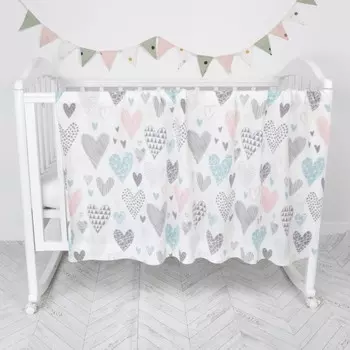 Плед флисовый «Разноцветные сердечки», размер 100х140 см