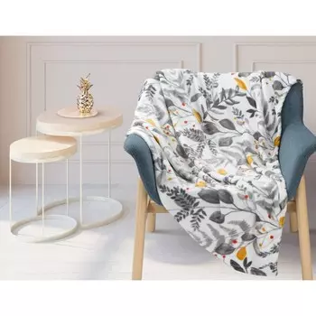 Плед Foliage, размер 180х200 см, цвет серый