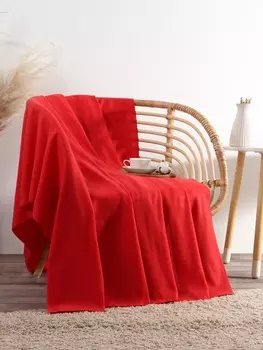 Плед Экономь и Я 150*200см, цв. красный, пл.160 г/м2, 100% п/э