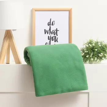 Плед "Экономь и Я" 75*100 см, зеленый, пл.160 г/м2, 100% п/э