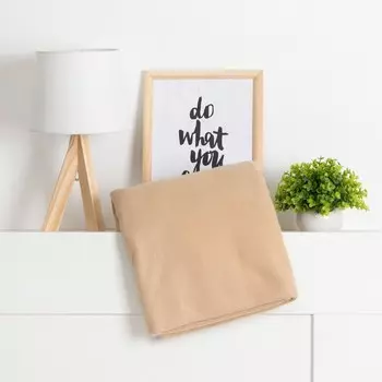 Плед флисовый «Экономь и Я», бежевый, 150180 см, плотность 160 г/м