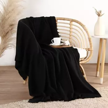 Плед флисовый «Экономь и Я», 150130 см, чёрный, флис 160 г/м