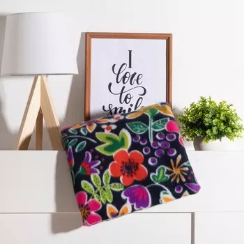 Плед Экономь и Я "Цветы" 150*180 см, пл.160 г/м2, 100% п/э