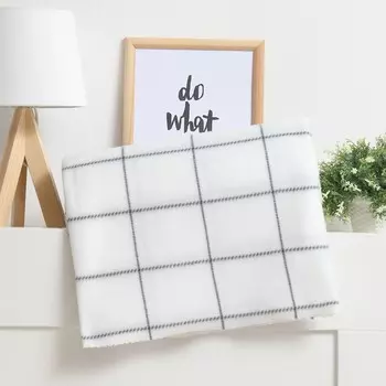 Плед флисовый «Экономь и Я. Клетка», белый, 150130 см, флис 160 г/м