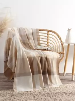 Плед Экономь и Я "Клетка" цв.беж, 150*200 см, пл.160 г/м2, 100% п/э, флис