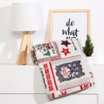 Плед флисовый новогодний «Экономь и Я. Рождество», 150180 см, пл. 160 г/м